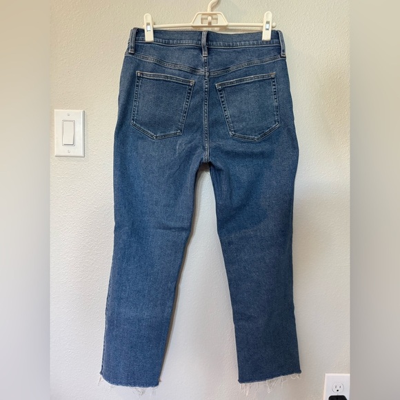 J. Crew Essential Straight Leg Denim Jeans Frayed Hem Size 29 - Picture 4 of 6